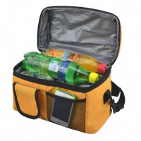 Eco 600d polyester thermal insulated picnic beer bottle food cooler lunch bag